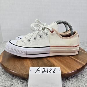Converse Womens 8 Chuck 70 Low Sunblocked White Casual Y2K Lace Up Daily Sneaker